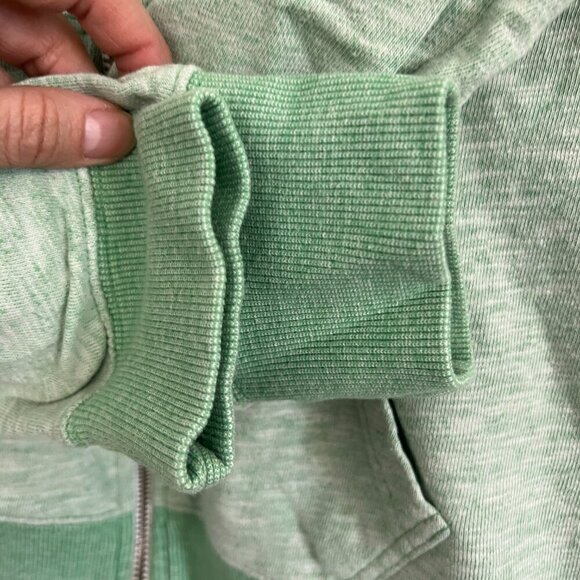 PULL & BEAR Heather Green White Zip Up Hoodie Sweat Jacket Sz L - Picture 4 of 13
